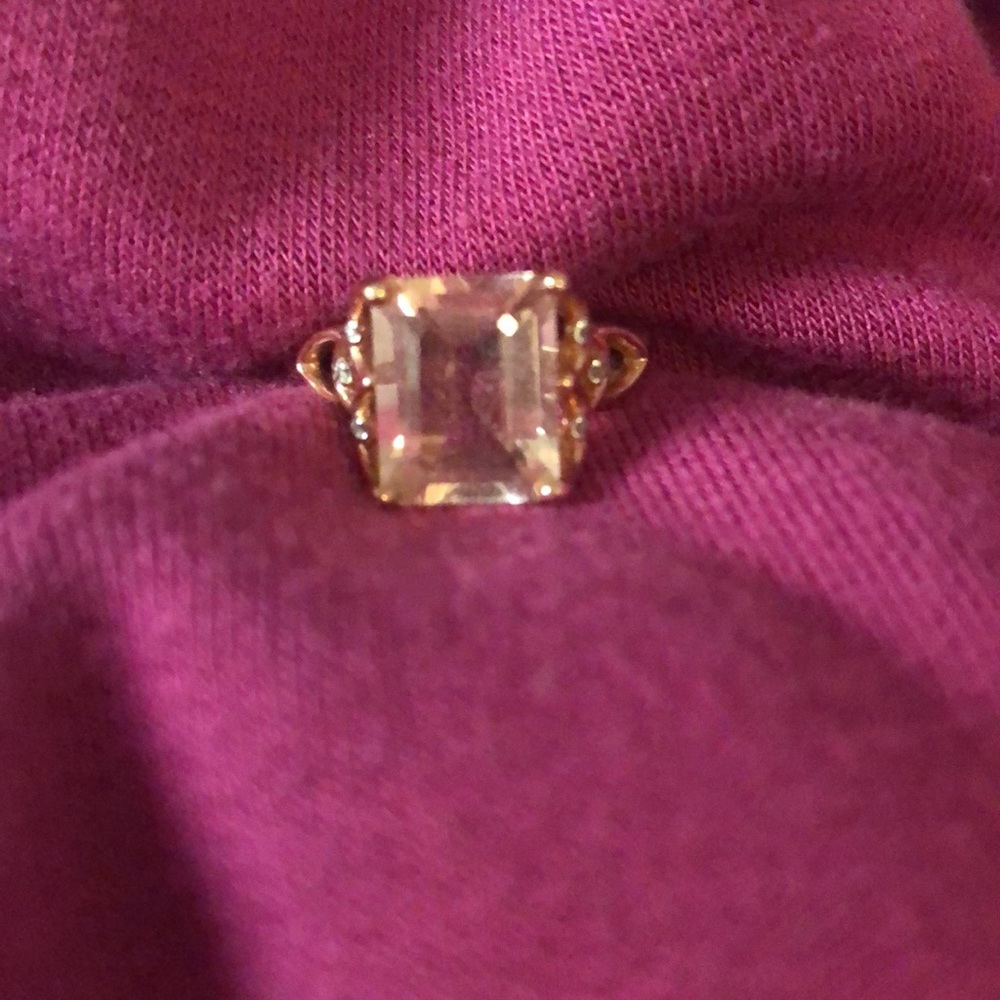Morganite emerald cut size 5 rose gold